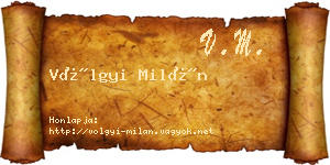 Völgyi Milán névjegykártya