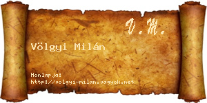 Völgyi Milán névjegykártya