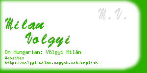 milan volgyi business card