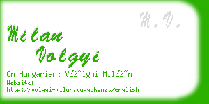 milan volgyi business card